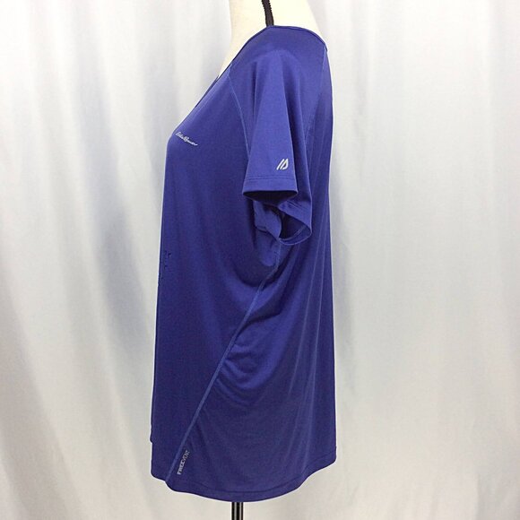 Eddie Bauer FreeVent Top Womens Size 2XL Purple Vented Lightweight V-Neck - Picture 4 of 8